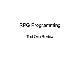 RPG Programming - FVTC IT | Home