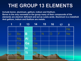THE GROUP 13 ELEMENTS - University of the Witwatersrand
