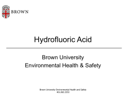 Hydrofluoric Acid - Brown University
