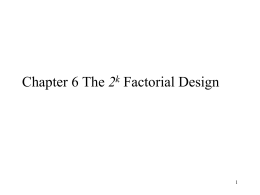 Chapter 6 The 2k Factorial Design