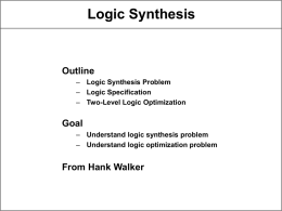 Logic Synthesis 1 - Texas A&M University