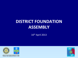 DISTRICT ASSEMBLY SUBJECT