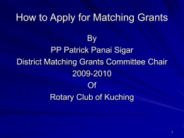 Matching Grant - Rotary International