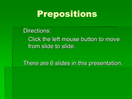 Prepositions - Indian River State College