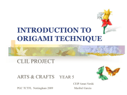 AN INTRODUCTION TO ORIGAMI TECHNIQUE