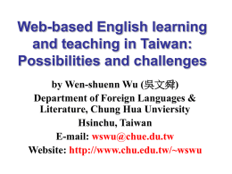 Web-based English learning and teaching in Taiwan