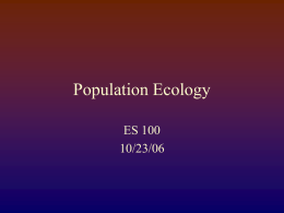 Population Ecology - Department of Environmental Studies
