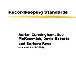 The Australian Records Management Standard