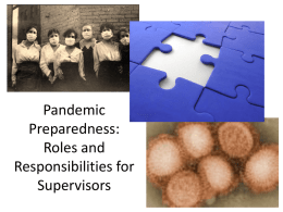 Pandemic Preparedness: Roles and Responsibilities for