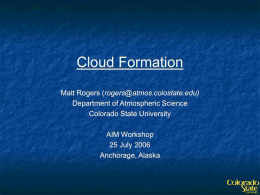 Cloud Formation - AIM Satellite Mission
