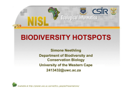 BIODIVERSITY HOTSPOTS - University of the Western Cape