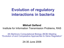 Evolution of regulatory interactions in bacteria