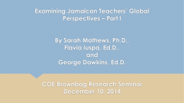 Examining Jamaican Teachers’ Global Perspectives By Sarah