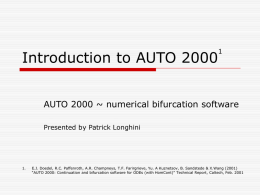 Introduction to AUTO20001 - Nonlinear Dynamical Systems