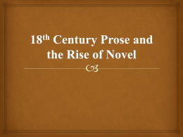 18th- and 19th-century Prose and the Rise of Novel