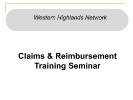 Claims & Reimbursement Training Seminar