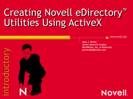 Creating eDirectory Utilities Using ActiveX