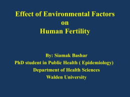 Environmental & Occupational Factors affecting Human Fertility
