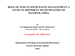 ROLE OF NGOs IN SOLID WASTE MANAGEMENT: A STUDY IN