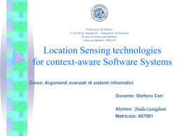 Location Sensing technologies for context