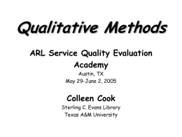 Qualitative Methods Assessment Academy
