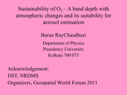 Sustainability of O2 – A band depth with atmospheric