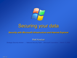 Securing your data Drill down into Data Security with