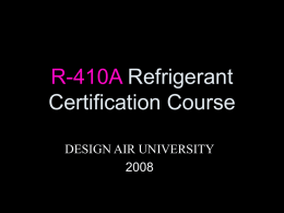 R-410A Refrigerant Certification