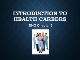 Chapter 1 Health Career Clusters