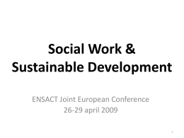 Social Work & Sustainable Development