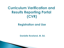 CVR for Principals-Viewing Verified Data