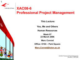 XAC08-6 Professional Project Management