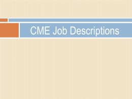 CME Job Descriptions - Montgomery Township School District