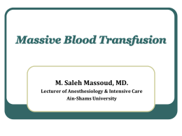 Massive Blood Transfusion