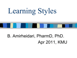 Learning Styles - دانشگاه علوم پزشکی