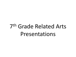 7th Grade Related Arts Presentations