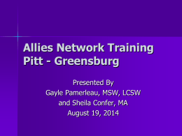 University of Pittsburgh Allies Network Training