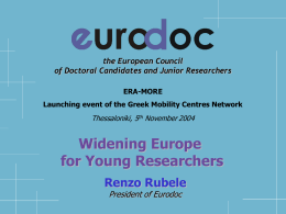 Widening Europe for Young Researchers