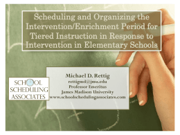 Using Scheduling to Provide Time for Instructional