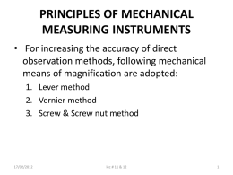 PRINCIPLES OF MECHANICAL MEASURING INSTRUMENTS