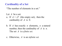 Cardinality of a Set - UH - Department of Mathematics