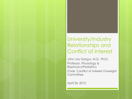 University/Industry Relationships and Conflict of Interest