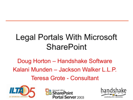 Legal Portals with Microsoft SharePoint