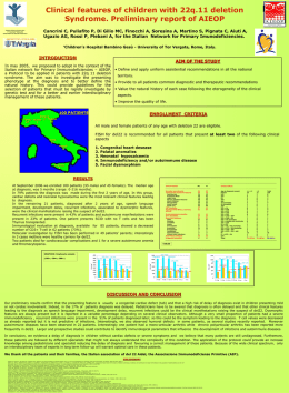Diapositiva 1 - Associazione Italiana Delezione Cromosoma 22