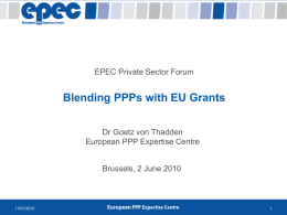 Blending PPPs with EU grants