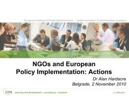 NGOs and European Policy Implementation: Actions