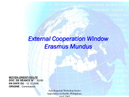 Erasmus Mundus External cooperation window