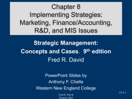 Strategic Management Concepts & Cases Eighth Edition Fred