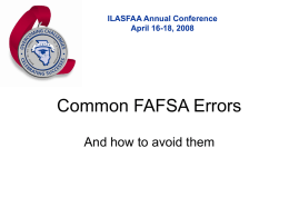 Common FAFSA Errors