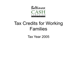 Tax Credits for Working Families